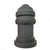 Grey silicone fire hydrant potty training accessory for male dogs on white background.